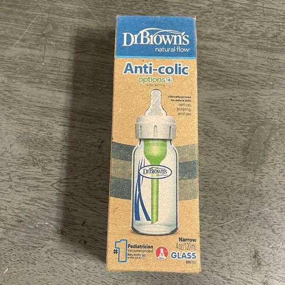 Dr. Brown's Anti-Colic Options+ Narrow Glass Baby Bottle with Level 1 Slow Flow Nipple