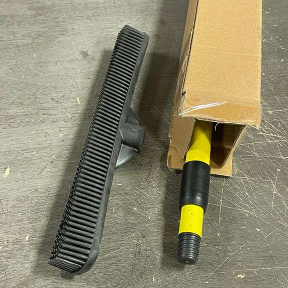 FURemover Original Pet Hair Rubber Broom with Squeegee, with 58" Telescopic Handle