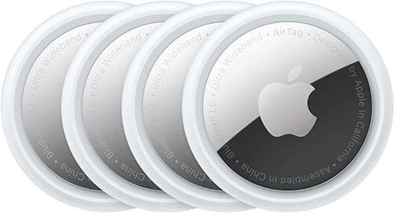Apple AirTag 4 Pack. Keep Track of and find Your Keys, Wallet, Luggage, Backpack, and More