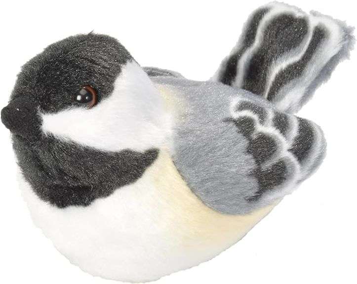 Wild Republic Audubon Birds Black-Capped Chickadee Plush with Authentic Bird Sound, Stuffed Animal, 