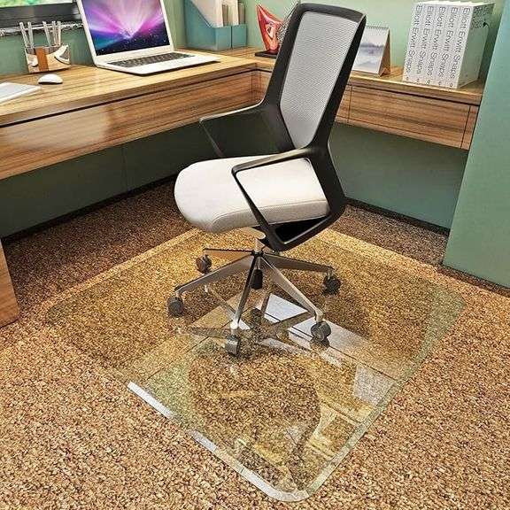 Exclusive Beveled Edge Glass Chair Mat for a Smooth Glide and Easy Roll On/Off by Clearly Innovative