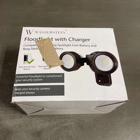 Wasserstein 3-in-1 Floodlight, Charger, and Mount for Ring Stick Up Cam Battery (Camera not included