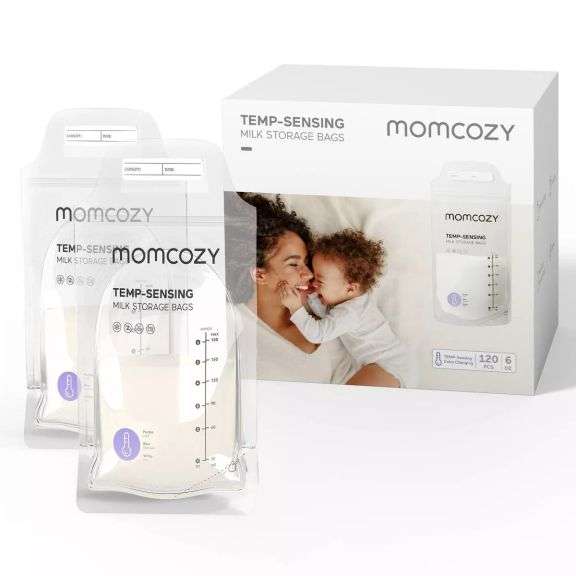 Momcozy Temp-Sensing Breast Milk Storage Bags 120ct