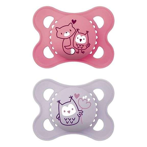 MAM Original Matte Baby Pacifiers, Binky for Girls 0-6 Months, BPA-Free Silicone Nipple