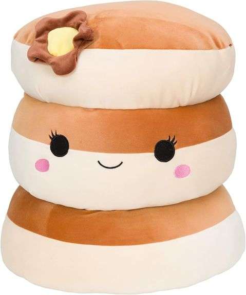 Squishmallows Original 12-Inch Rayen Pancake 3-Stack with Butter Flower - Medium-Sized Ultrasoft Off