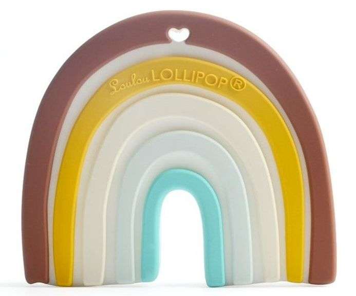 LouLou Lollipop Neutral Rainbow Silicone Teether