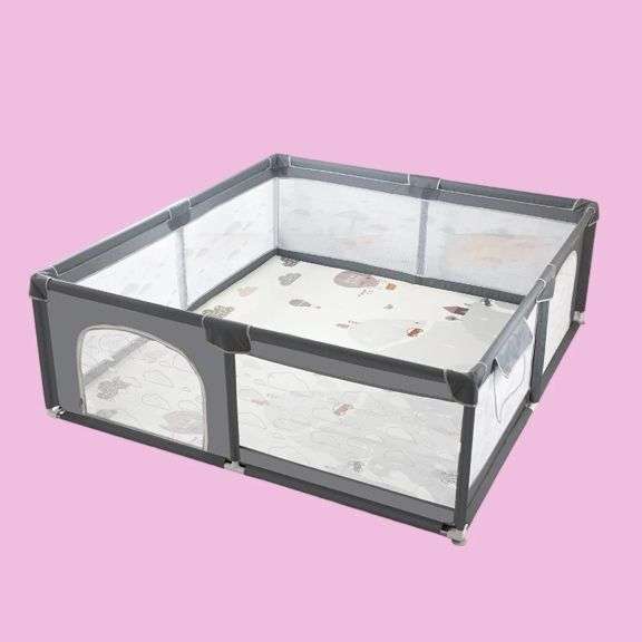 DUDUGWA Baby Playpen, Grey Playard, Large Playpen for Babies 79"x71"x26"