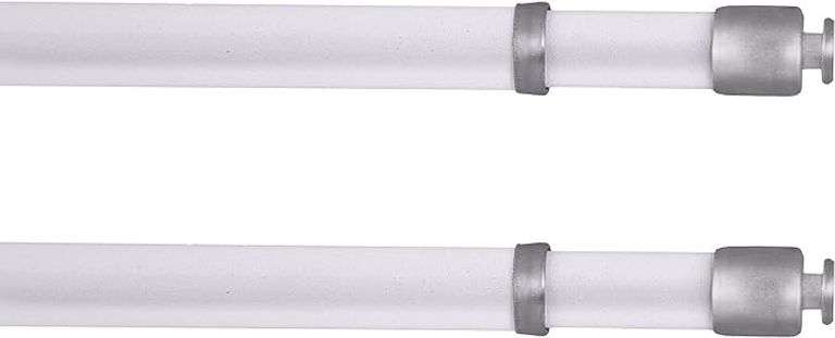 28-48 in. Adjustable Petite Round Sash Rod, 7/16 in. Diameter, White, Set of 2