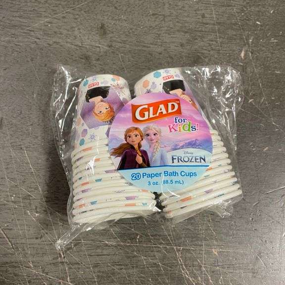 Glad for Kids Disney Frozen 3oz Mini Paper Bathroom Cups, Disney Anna and Elsa Design, 20 Count