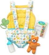 Melissa & Doug Mine to Love Carrier Play Set for Baby Dolls with Toy Bear, Bottle, Rattle, Activity 