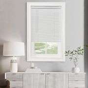 Cordless Light Filtering Mini Blind - 52 Inch Width, 64 Inch Length, 1" Slat Size - Pearl White