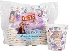 Glad for Kids Disney Frozen 3oz Mini Paper Bathroom Cups, Disney Anna and Elsa Design, 20 Count