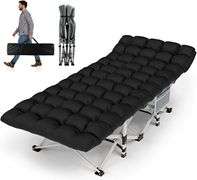 Camping Cot for Adults, Heavy-Duty Portable Cot Bed with Mattress, Max Load 450 LBS