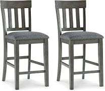 Set of 2 Signature Design by Ashley Hallanden Modern Farmhouse 25.75" Counter Height Upholstered Bar