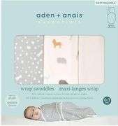 aden + anais Essentials Velboa Wrap Swaddle 3 Pack Blanket for Safer Sleep