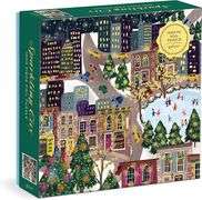 Galison Sparkling City – 1000 Piece Foil Puzzle with Illustrations of Colorful Merriments in The Cit