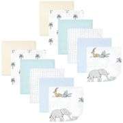 Hudson Baby Flannel Cotton Washcloths, Boy Safari World 12-Pack