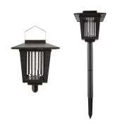 Pure Garden Outdoor Solar-Powered Light Fixture and Insect Zapper (Set of 12 - Black)