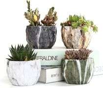 SE SUN-E Sun-E Modern Style Marbling Ceramic Flower Pot Succulent/Cactus Planter Pots Container Bons