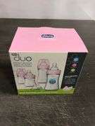Chicco Duo Newborn Hybrid Baby Bottle Starter Gift Set with Invinci-Glass Inside and Plastic Outside