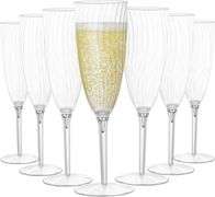 Homvle Plastic Champagne Flutes 96 Pack, Disposable Plastic Champagne Glasses 6 OZ
