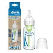 Dr. Brown's Natural Flow Anti-Colic Options+ Narrow Glass Baby Bottle, 4 oz/120 mL