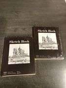 Set of 2 9" x 12" Sketch Book, Top Spiral Bound Sketch Pad, 100 Sheets Each