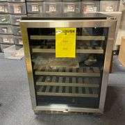 NewAir 24" Wine Cooler, 46 Bottle Dual Zone Wine Refrigerator, Built-in Small Wine Fridge, Black Sta