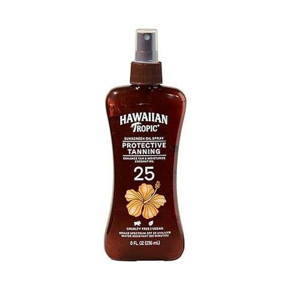 Hawaiian Tropic Tanning Oil Pump Spray, SPF 25, 8 Fl Oz