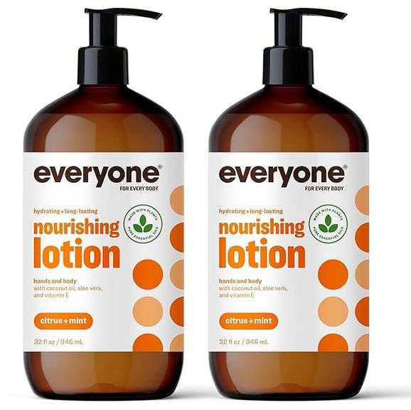Everyone 2-in-1 Lotion for Hands/Body, 32 ounce (Pack of 2) Citrus and Mint