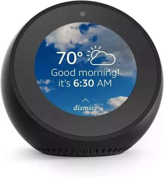 Amazon Echo Spot - Smart Assistant Alarm Clock - Black - with Alexa