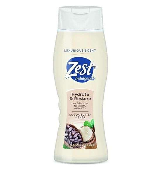 Zest Body Wash, Creamy Cocoa Butter & Shea, 18 Fl Oz