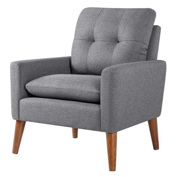 Upholstered Accent Chair Wood Legs