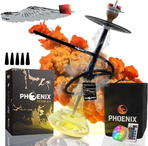 PHOENIX Premium Hookah Shisha, All-Round Portable Hookah Set With Everything
