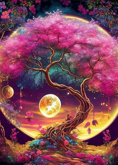 SET OF 2 Aestalrcus Tree of Life Paint by Numbers Kit for Adults, Tree Paint by Numbers for Adults B