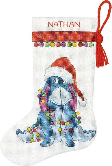 Dimensions Eeyore Christmas Stocking Counted Cross Stitch Kit for Beginners