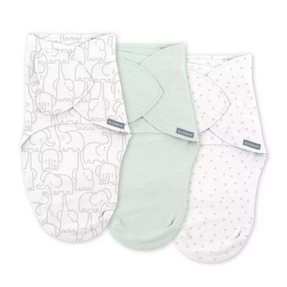 SwaddleMe by Ingenuity Monogram Collection Swaddle Wrap, for Ages 0-3 Months - 3pk