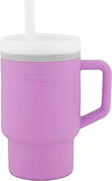 Infantino My 1st Tumbler Limited Edition, Silicone Sippy Cup with Straw & Handle