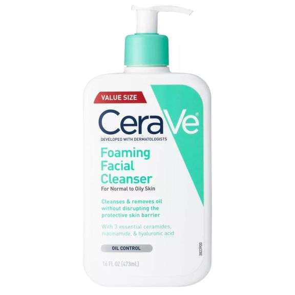 CeraVe Foaming Face Wash, Facial Cleanser for Normal to Oily Skin