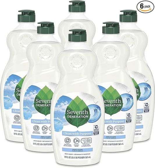 Seventh Generation Dish Liquid Soap Free & Clear liquid soap Pack of 6