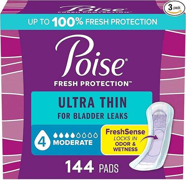 Poise Ultra Thin Incontinence Pads & Postpartum Pads for Bladder Leaks