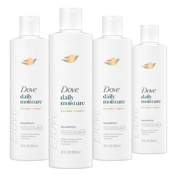 Dove Nutritive Solutions Moisturizing Shampoo 4 Count for Dry Hair Daily Moisture