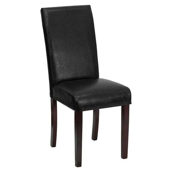 Leather Parsons Chair - Black