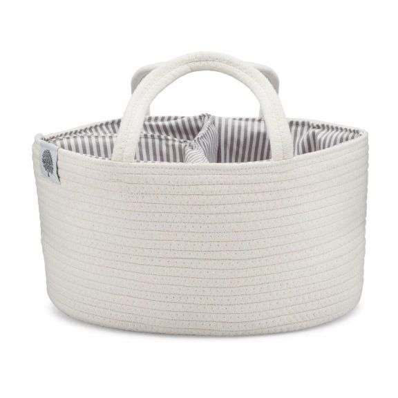 Parker Baby - Rope Diaper Caddy, White