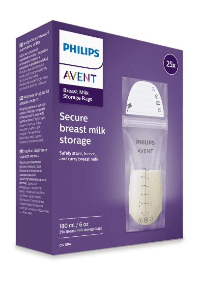 Philips AVENT Breast Milk Storage Bags, Clear, 6 Ounce, 50 Pack, SCF603/50