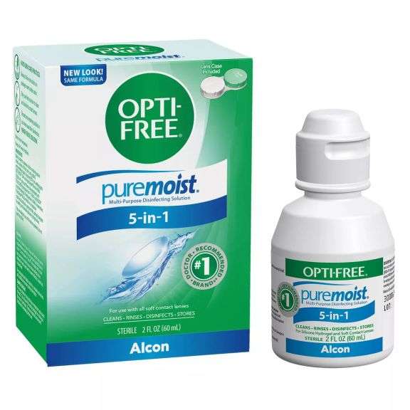 SET OF 2 Opti-Free PureMoist Multi-Purpose Disinfecting Contact Lens Solution - 2 fl oz