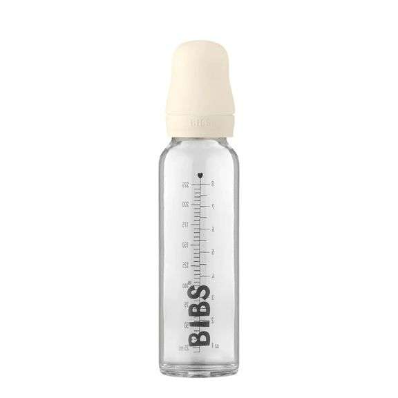 Bibs Baby Glass Bottle with Latex Nipple - 225 ml