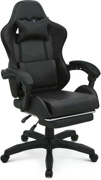 MoNiBloom Gaming Chair with Footrest High Back Video Game Chair with Headrest & Lumbar Support Heigh