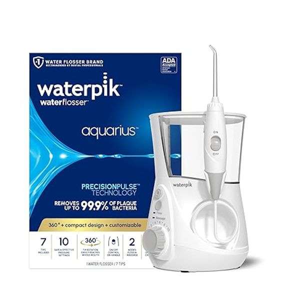 Waterpik Aquarius Water Flosser For Teeth Cleaning, Gums, Braces, Dental Care, Electric Power With 1