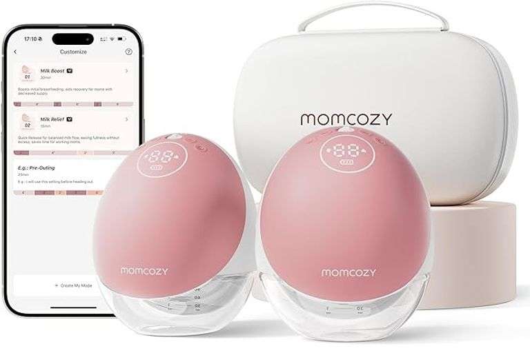 Momcozy Breast Pump Hands Free Upgraded Mobile Flow | M9, App Discreet Control